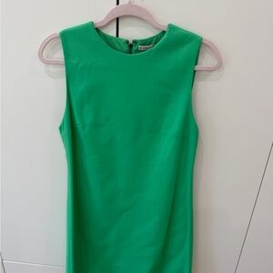 Alice + Olivia Bright Green Sleeveless Shift Dress